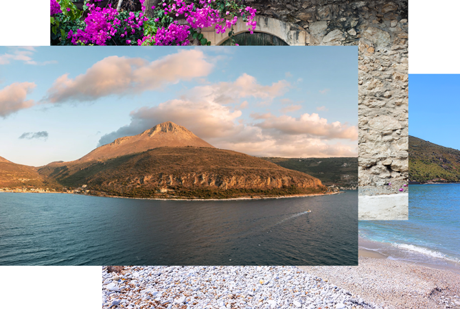 Coastal landscape of Oitylo in Mani, Greece