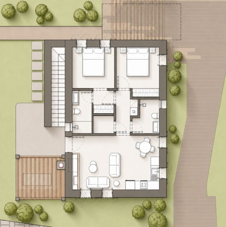 Ground-floor plan of ERAWA Type 4 residence