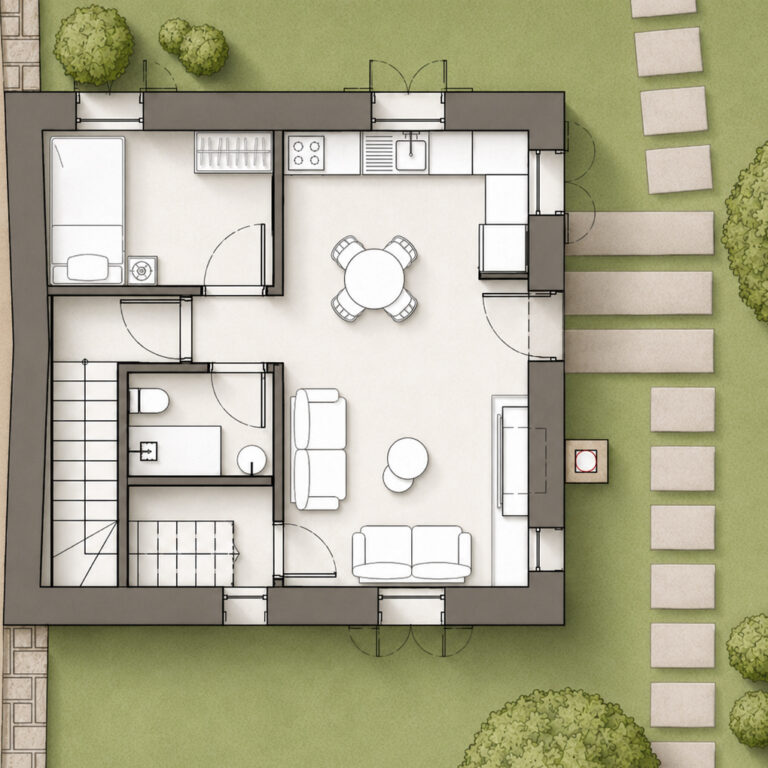 Ground-floor plan of ERAWA Type 5 residence