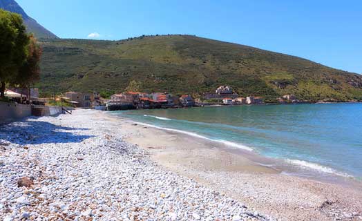 Beach and coastal landscape of Oitylo, Mani